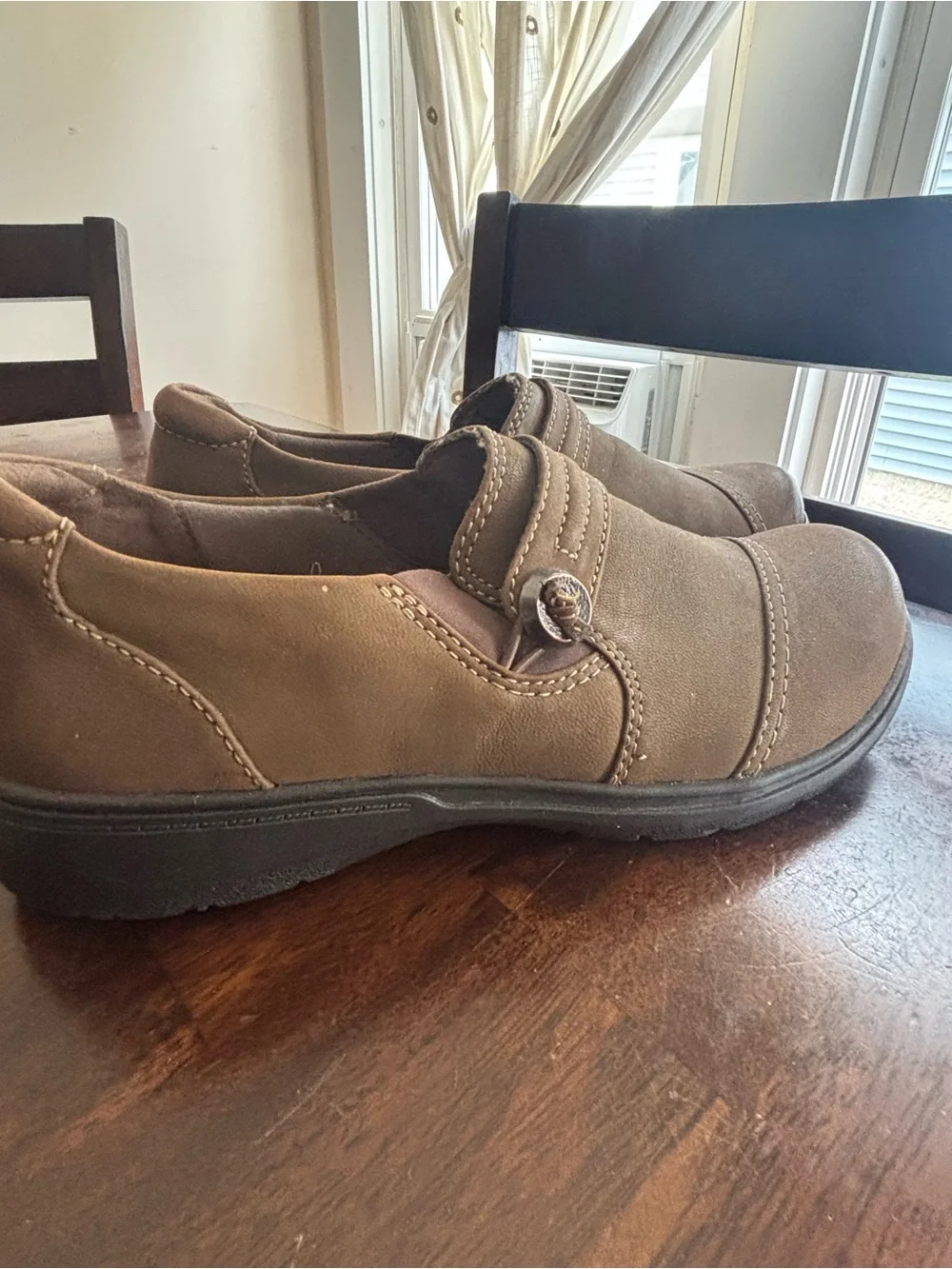 Clarks  Tan Slip-On Loafers